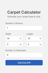 Carpet calculator to calculate carpet size